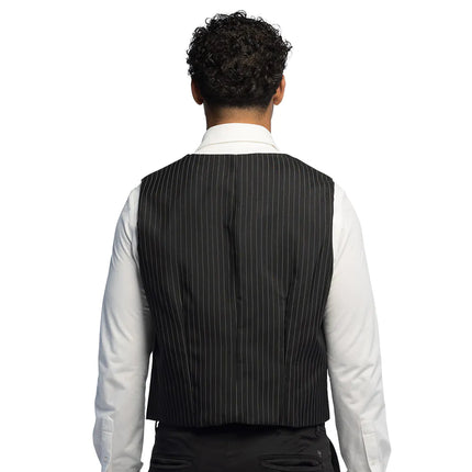 Feestbazaar Gilet Pinstripe Zwart Heren