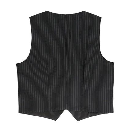 Feestbazaar Gilet Pinstripe Zwart Heren