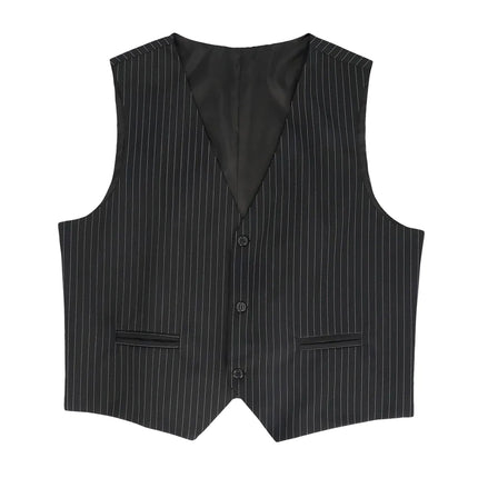 Feestbazaar Gilet Pinstripe Zwart Heren