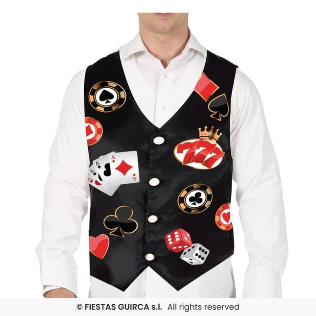 Feestbazaar Gilet Poker Heren
