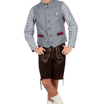 Feestbazaar Gilet Tirol Oktoberfest Grijs