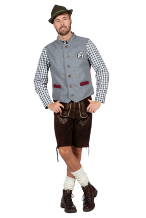 Feestbazaar Gilet Tirol Oktoberfest Grijs