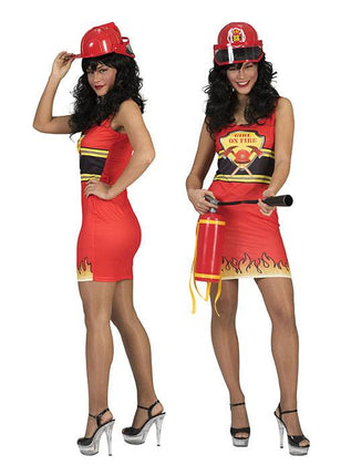 Feestbazaar Girl on fire brandweer jurkje