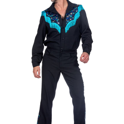 Feestbazaar Glamorous Western Outfit Zwart Heren Premium