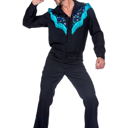 Feestbazaar Glamorous Western Outfit Zwart Heren Premium