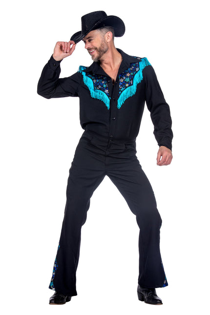 Feestbazaar Glamorous Western Outfit Zwart Heren Premium