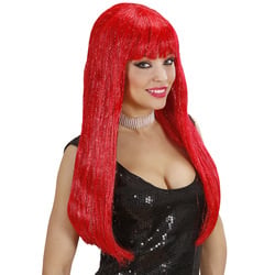 Feestbazaar Glamour pruik glitzy rood