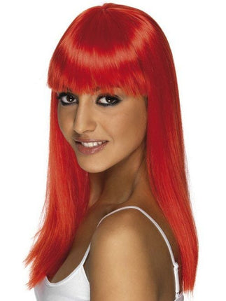 Feestbazaar Glamourama pruik neon rood
