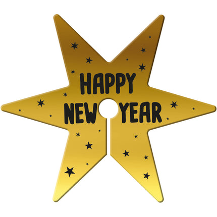 Feestbazaar Glas Decoratie Set BlackGold HNY (12st)