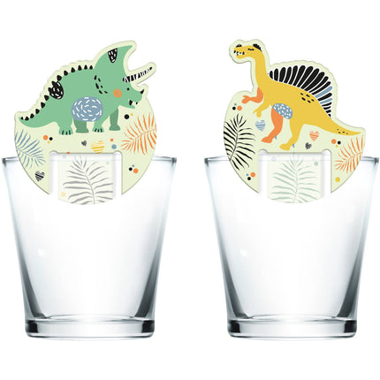 Feestbazaar Glasdecoratie Dino Roar (6st)