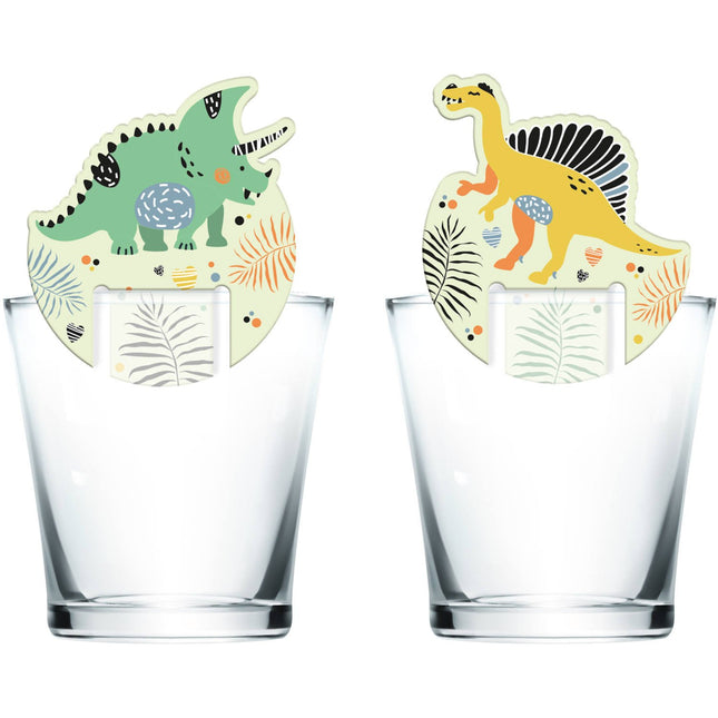 Feestbazaar Glasdecoratie Dino Roar (6st)