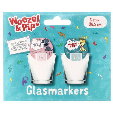 Feestbazaar Glasdecoratie Woezel En Pip (6st)