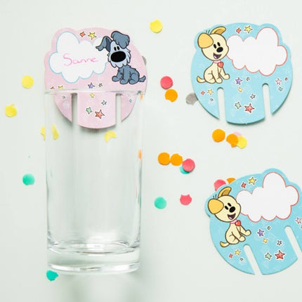 Feestbazaar Glasdecoratie Woezel En Pip (6st)