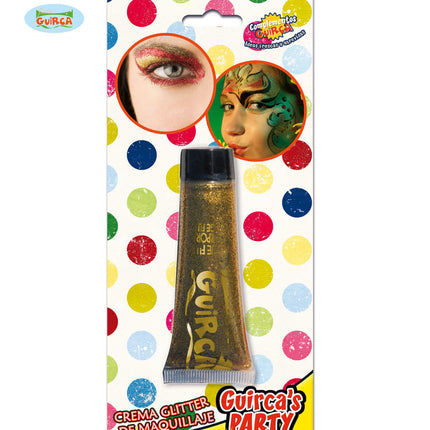 Feestbazaar Glitter make up tube goud creme