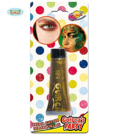 Feestbazaar Glitter make up tube goud creme