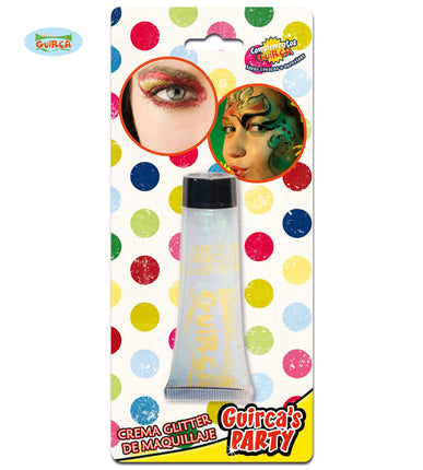Feestbazaar Glitter make up tube wit creme