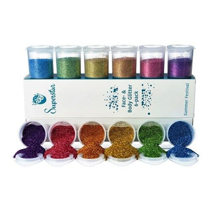 Feestbazaar Glitter Mix Fine Summer Body & Hair (6st)