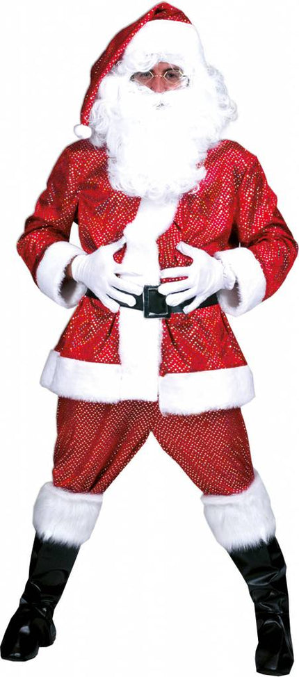 Feestbazaar Glitter Santa Kerstman pak