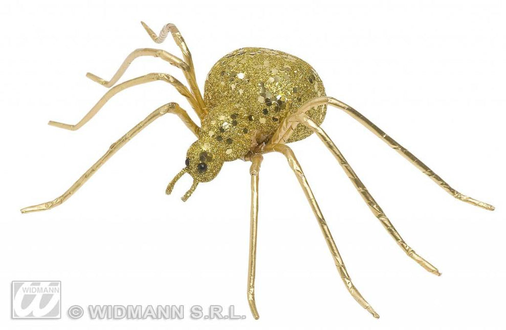Feestbazaar Glitter spin goud 6,5cm