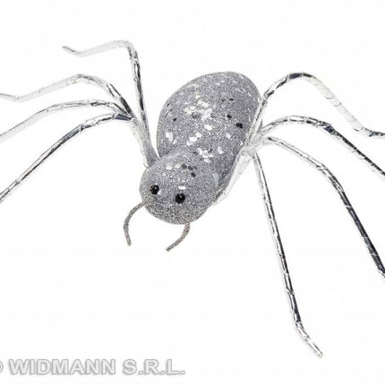 Feestbazaar Glitter spin zilver 14,5cm