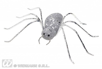 Feestbazaar Glitter spin zilver 14,5cm