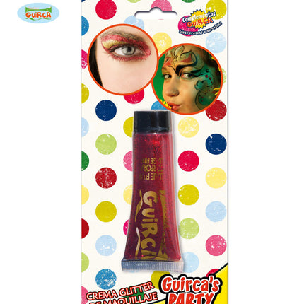 Feestbazaar Glitter tube creme rood