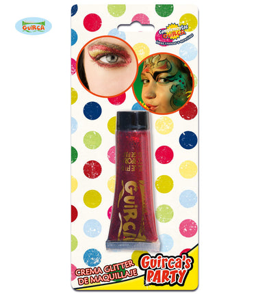Feestbazaar Glitter tube creme rood