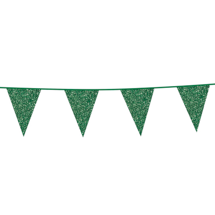 Feestbazaar Glitter vlaggenlijn Groen (6m)