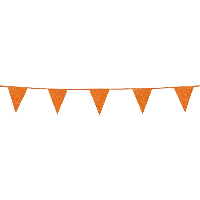 Feestbazaar Glitter Vlaggenlijn Oranje (6m)