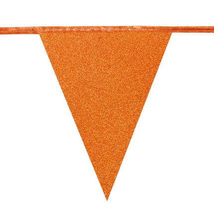 Feestbazaar Glitter Vlaggenlijn Oranje (6m)