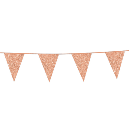 Feestbazaar Glitter Vlaggenlijn Rosé Goud (6m)