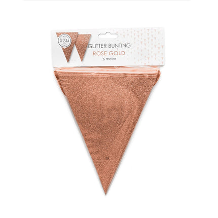 Feestbazaar Glitter Vlaggenlijn Rosé Goud (6m)