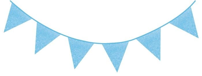 Feestbazaar Glitterslinger Lichtblauw (6m)