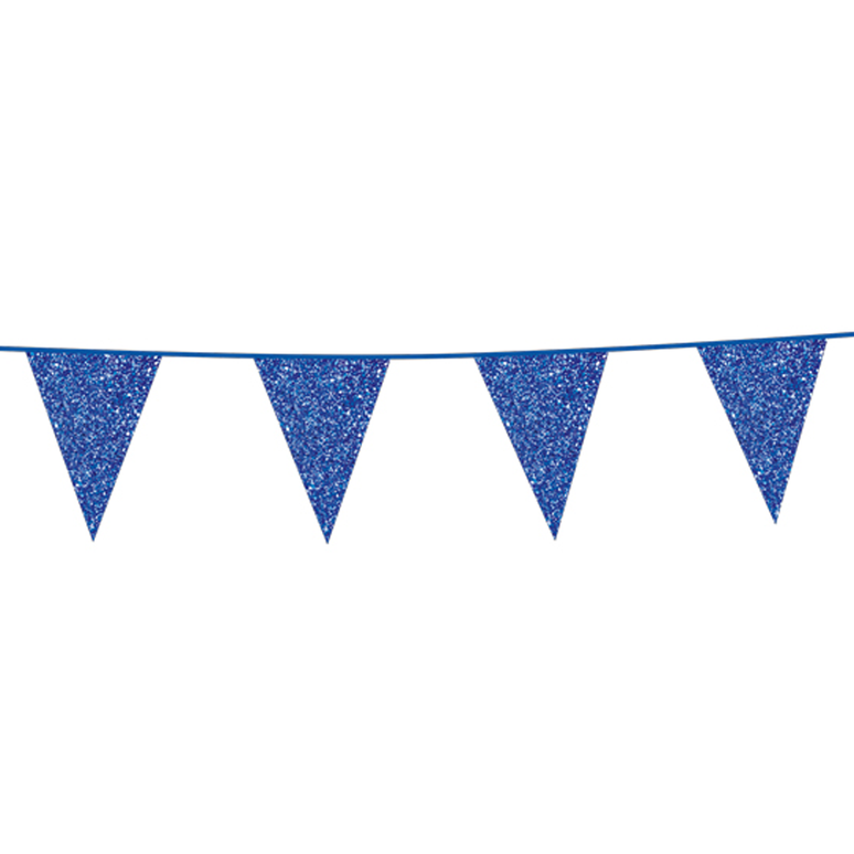Feestbazaar Glitterslinger Navy Blauw (6m)