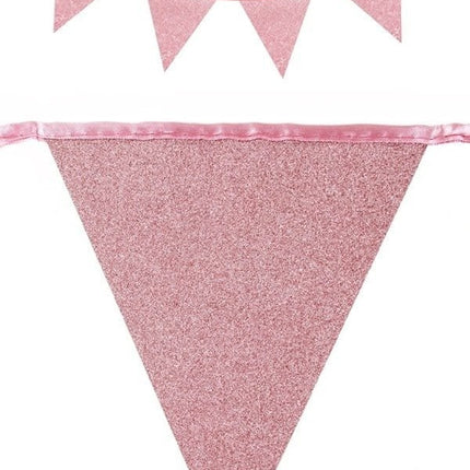 Feestbazaar Glitterslinger Roze (6m)