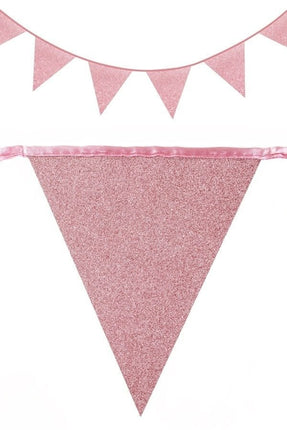Feestbazaar Glitterslinger Roze (6m)