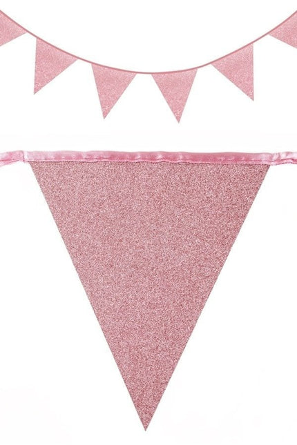 Feestbazaar Glitterslinger Roze (6m)