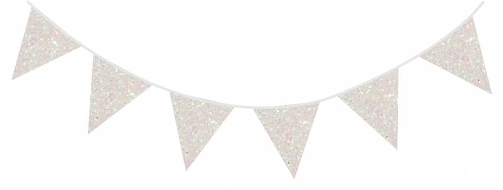 Feestbazaar Glitterslinger Wit 6m