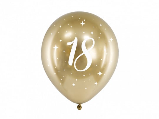 Feestbazaar Glossy Ballonnen 18 goud (6st)