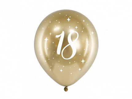 Feestbazaar Glossy Ballonnen 18 goud (6st)