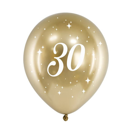Feestbazaar Glossy Ballonnen 30 goud (6st)
