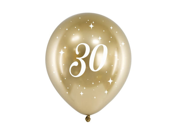 Feestbazaar Glossy Ballonnen 30 goud (6st)