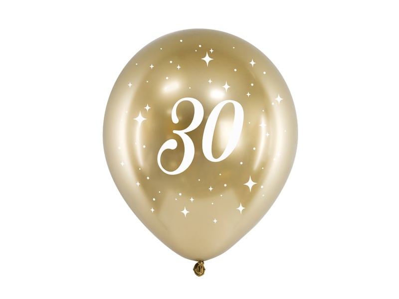 Feestbazaar Glossy Ballonnen 30 goud (6st)