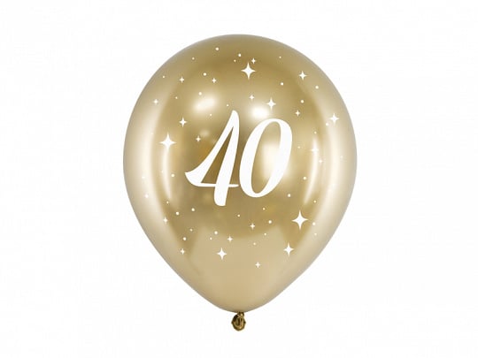 Feestbazaar Glossy Ballonnen 40 goud (6st)