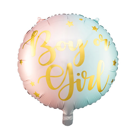 Feestbazaar Glossy Folieballon Boy or Girl 35cm
