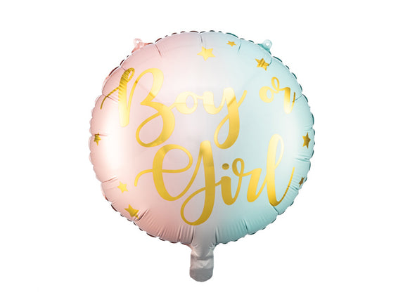 Feestbazaar Glossy Folieballon Boy or Girl 35cm