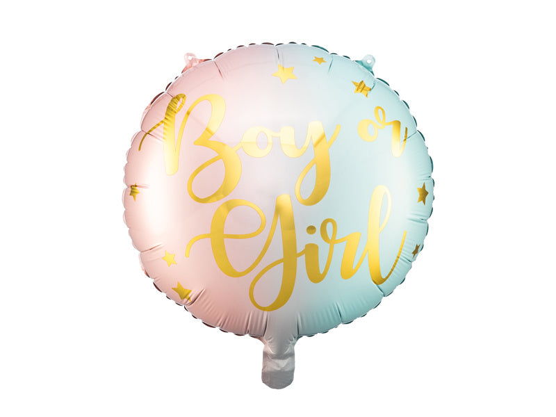 Feestbazaar Glossy Folieballon Boy or Girl 35cm
