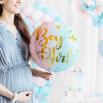 Feestbazaar Glossy Folieballon Boy or Girl 35cm
