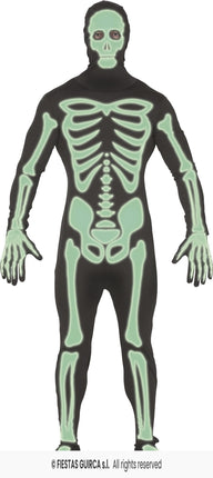 Feestbazaar Glow In The Dark Morphsuit Skelet