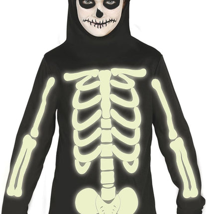 Feestbazaar Glow in the dark skeletten pak kind